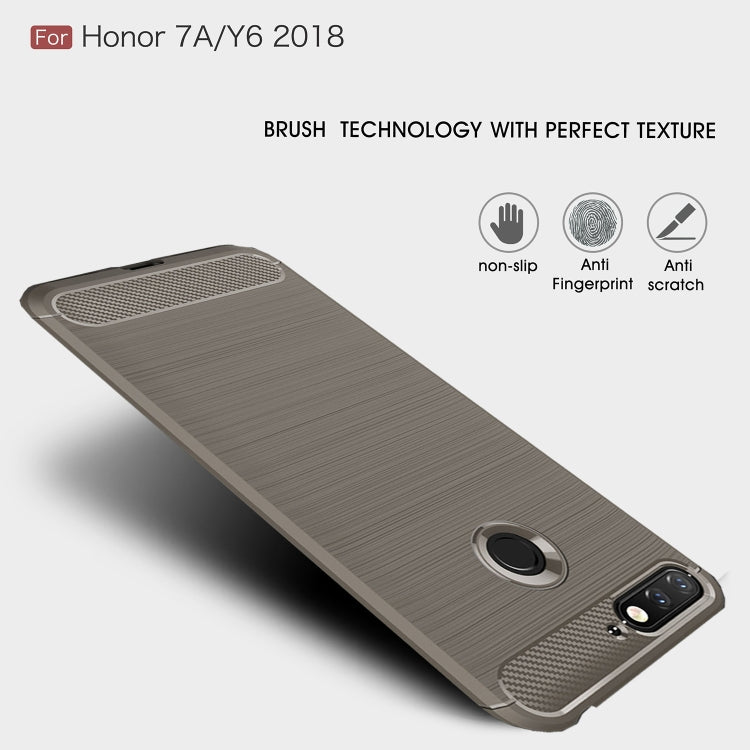 Brushed Texture Carbon Fiber Shockproof TPU for Huawei Honor 7A / Y6 (2018)