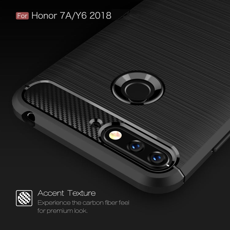 Brushed Texture Carbon Fiber Shockproof TPU for Huawei Honor 7A / Y6 (2018)