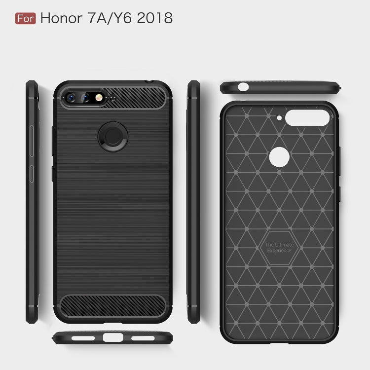 Brushed Texture Carbon Fiber Shockproof TPU for Huawei Honor 7A / Y6 (2018)