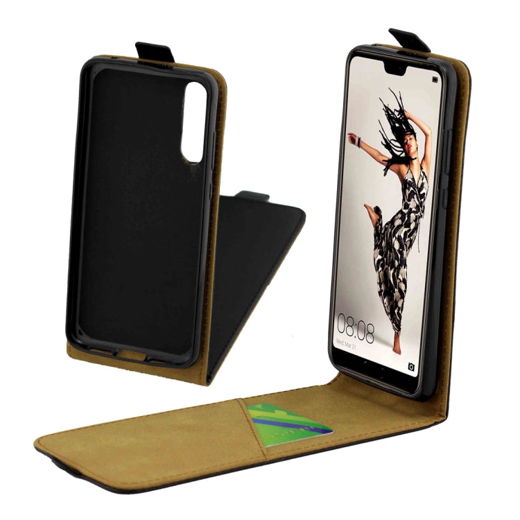 Business Style Vertical Flip TPU Leather Case  for Huawei P20 Pro , with Card Slot (Black)