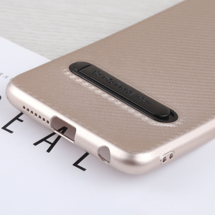 TOTUDESIGN Slim Series Carbon Fiber Texture TPU Case for Huawei Honor 8, with Holder