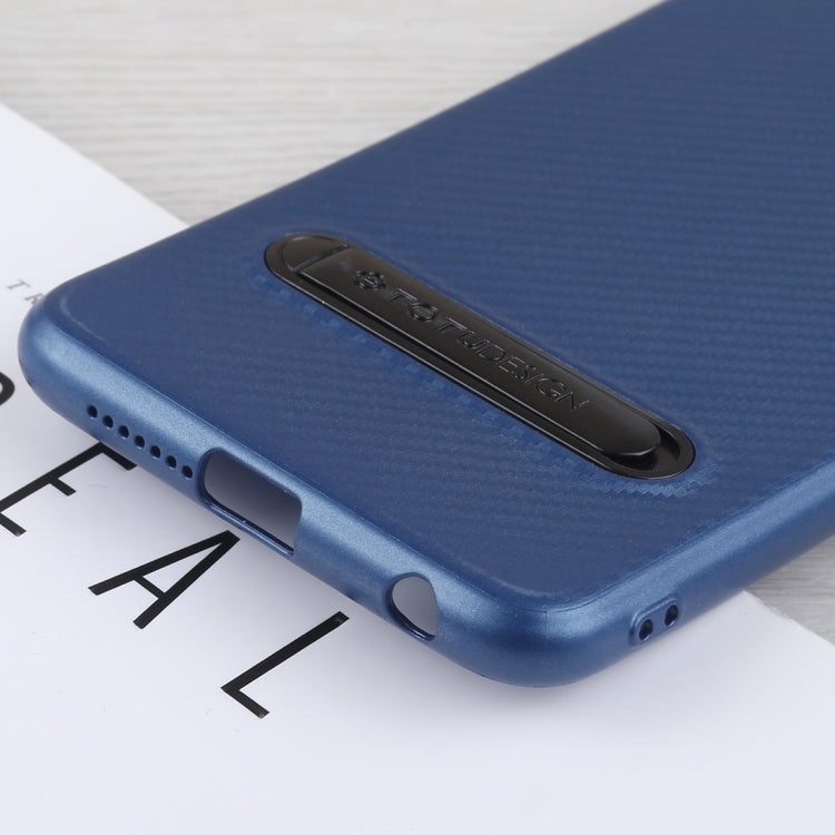 TOTUDESIGN Slim Series Carbon Fiber Texture TPU Case for Huawei Honor 8, with Holder