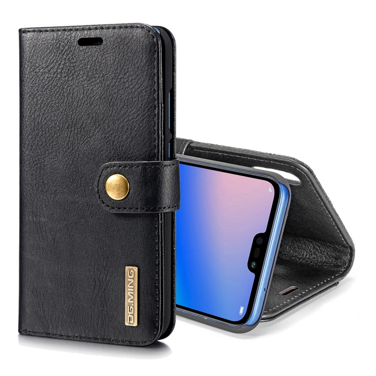 Crazy Horse Texture Flip Detachable Magnetic Leather Case for Huawei P20 Lite, with Holder & Card Slots & Wallet