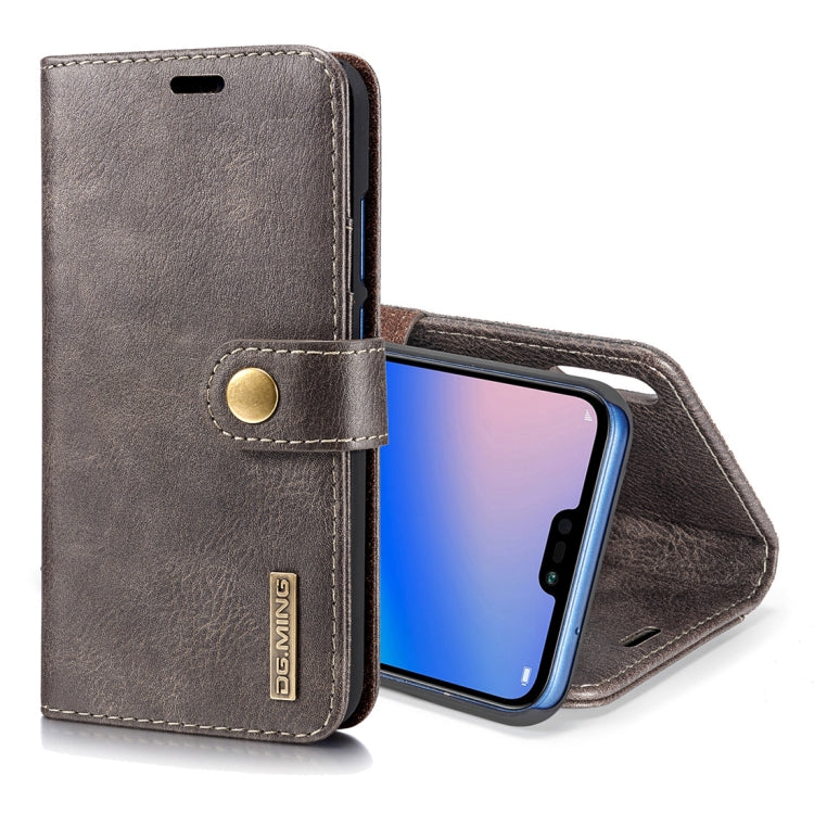 Crazy Horse Texture Flip Detachable Magnetic Leather Case for Huawei P20 Lite, with Holder & Card Slots & Wallet