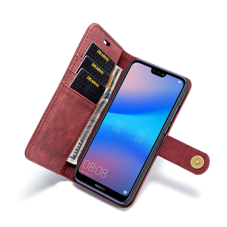 Crazy Horse Texture Flip Detachable Magnetic Leather Case for Huawei P20 Lite, with Holder & Card Slots & Wallet