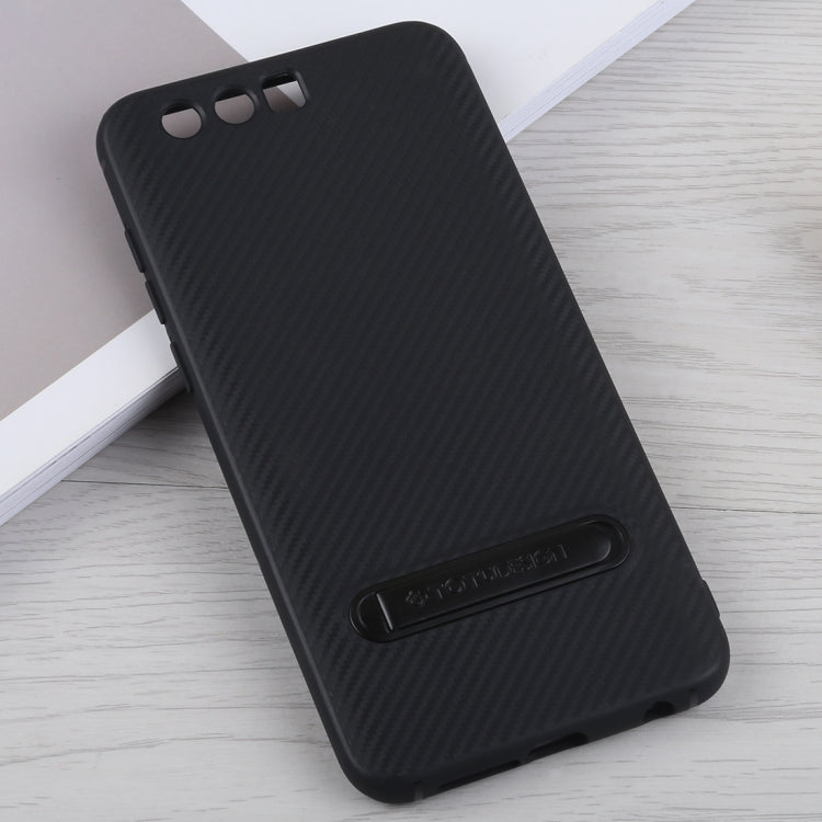 TOTUDESIGN Slim Series Carbon Fiber Texture TPU Case for Huawei Honor 9, with Holder