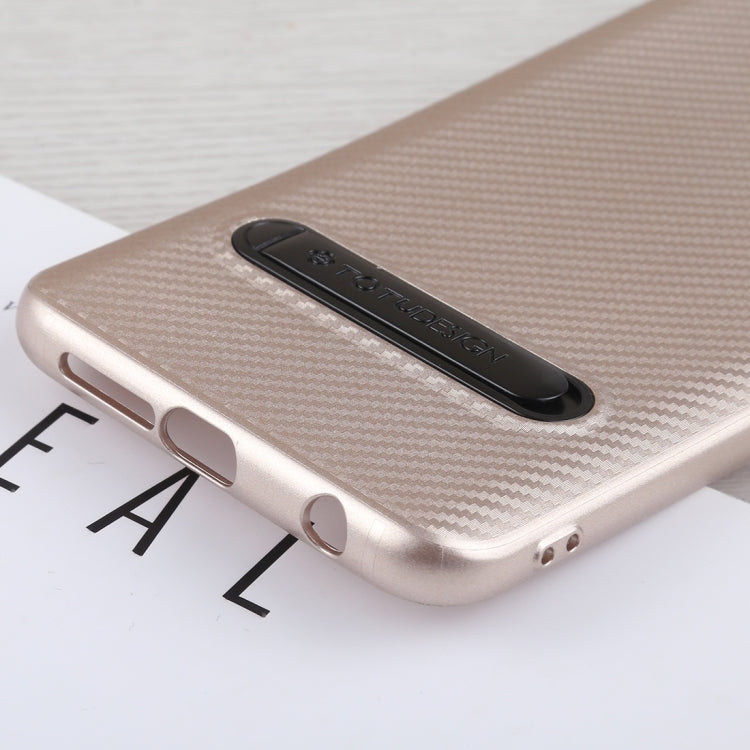 TOTUDESIGN Slim Series Carbon Fiber Texture TPU Case for Huawei Honor 9, with Holder