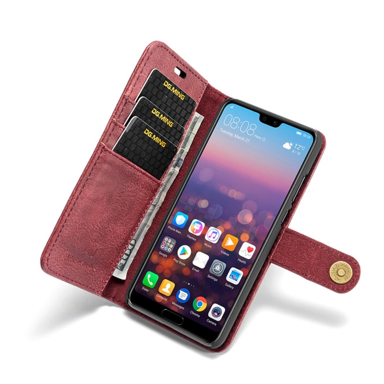 Crazy Horse Texture Flip Detachable Magnetic Leather Case for Huawei P20, with Holder & Card Slots & Wallet