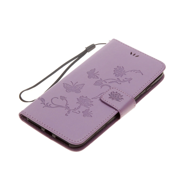 Lotus Butterfly Pattern Horizontal Flip Leather Case for Huawei Honor 10, with Holder & Card Slots & Wallet & Lanyard