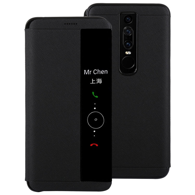 Litchi Texture PC + PU Horizontal Flip Case for Huawei Mate RS, with Smart View Window and Sleep Wake-up Function