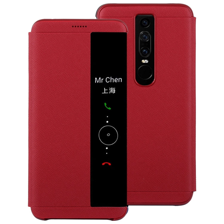 Litchi Texture PC + PU Horizontal Flip Case for Huawei Mate RS, with Smart View Window and Sleep Wake-up Function