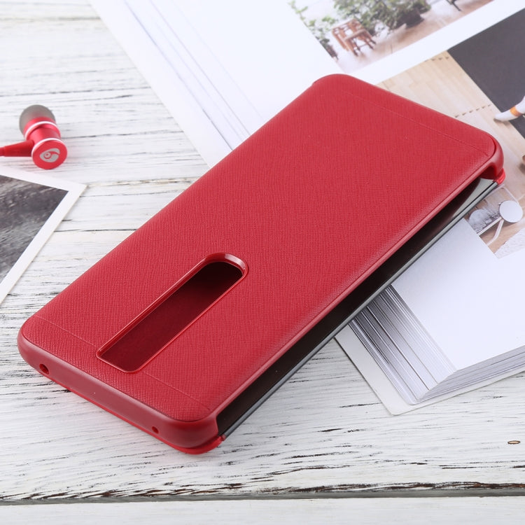 Litchi Texture PC + PU Horizontal Flip Case for Huawei Mate RS, with Smart View Window and Sleep Wake-up Function