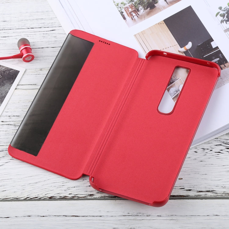 Litchi Texture PC + PU Horizontal Flip Case for Huawei Mate RS, with Smart View Window and Sleep Wake-up Function