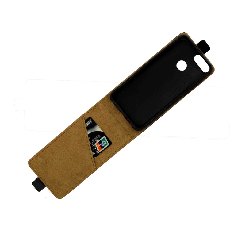 Business Style Vertical Flip TPU Leather Case  for Huawei Honor 9 Lite , with Card Slot (Black)