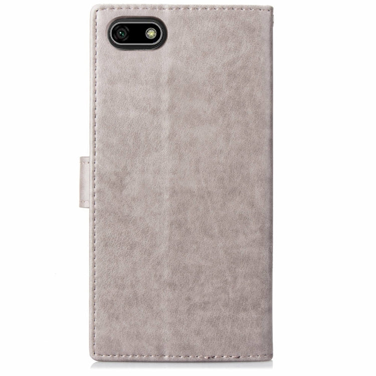 Lucky Clover Pressed Flowers Pattern Leather Case for Huawei Y5 Prime (2018), with Holder & Card Slots & Wallet & Hand Strap