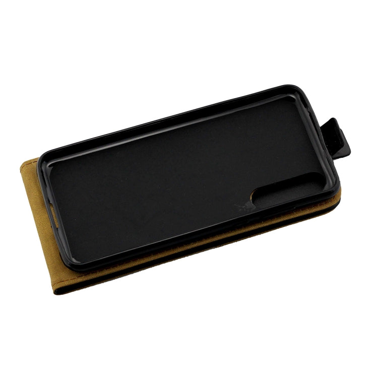 Business Style Vertical Flip TPU Leather Case for Huawei P20, with Card Slot(Black)