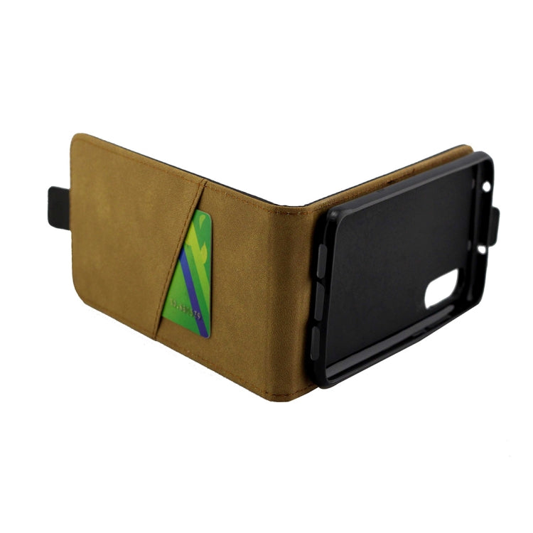 Business Style Vertical Flip TPU Leather Case for Huawei P20, with Card Slot(Black)