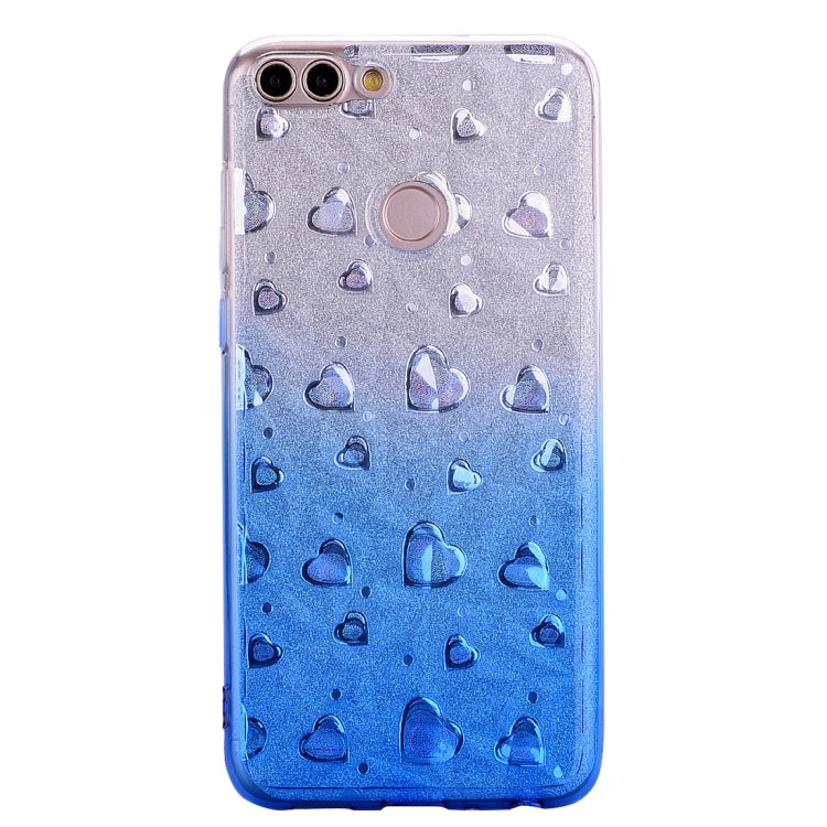 Heart Pattern Diamond Texture TPU Protector Back Cover Case for Huawei P smart (Enjoy 7S)