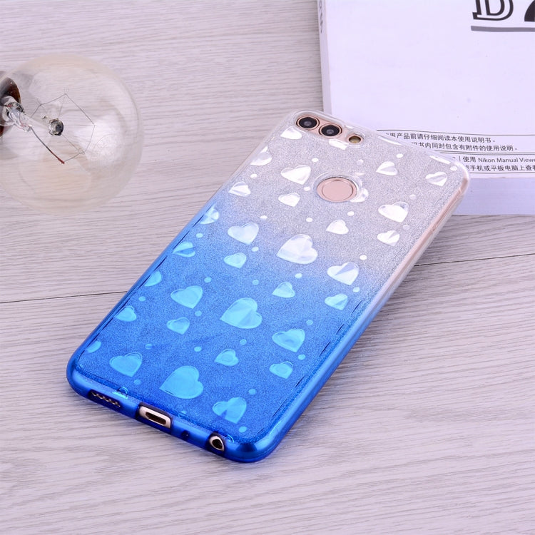 Heart Pattern Diamond Texture TPU Protector Back Cover Case for Huawei P smart (Enjoy 7S)