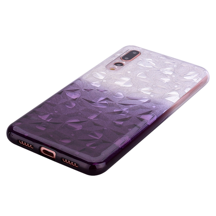 Heart Pattern Diamond Texture TPU Protector Back Cover Case for Huawei P20