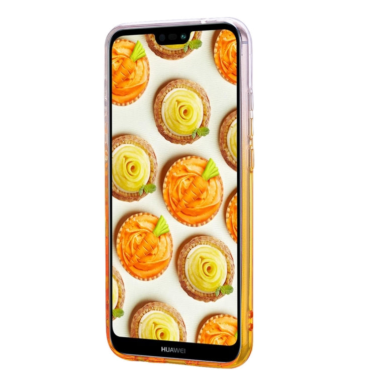 Heart Pattern Diamond Texture TPU Protector Back Cover Case for Huawei P20 Lite