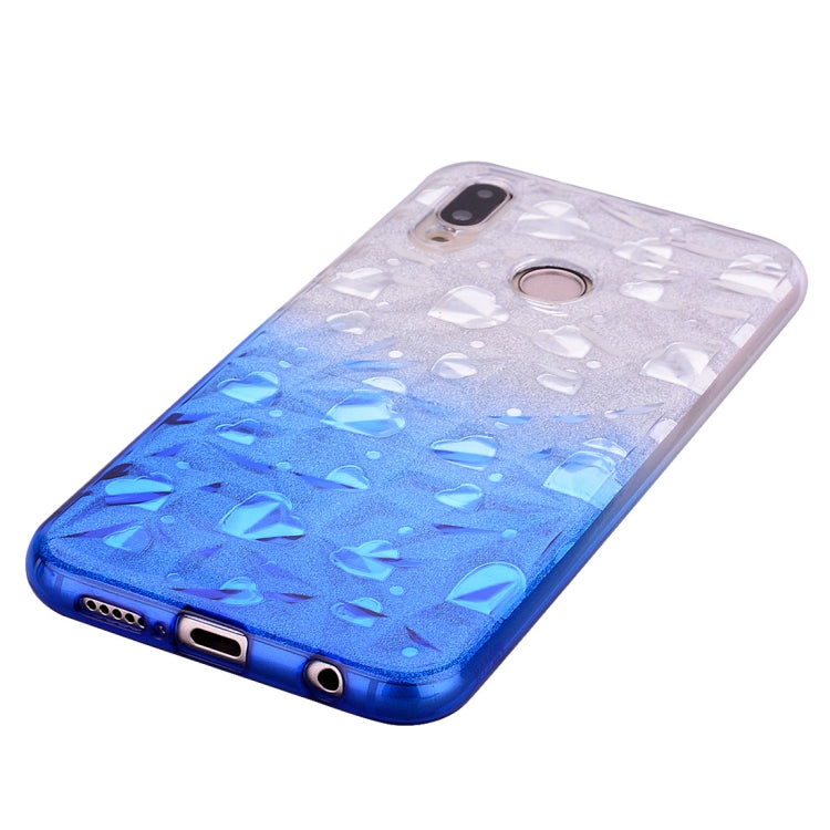 Heart Pattern Diamond Texture TPU Protector Back Cover Case for Huawei P20 Lite