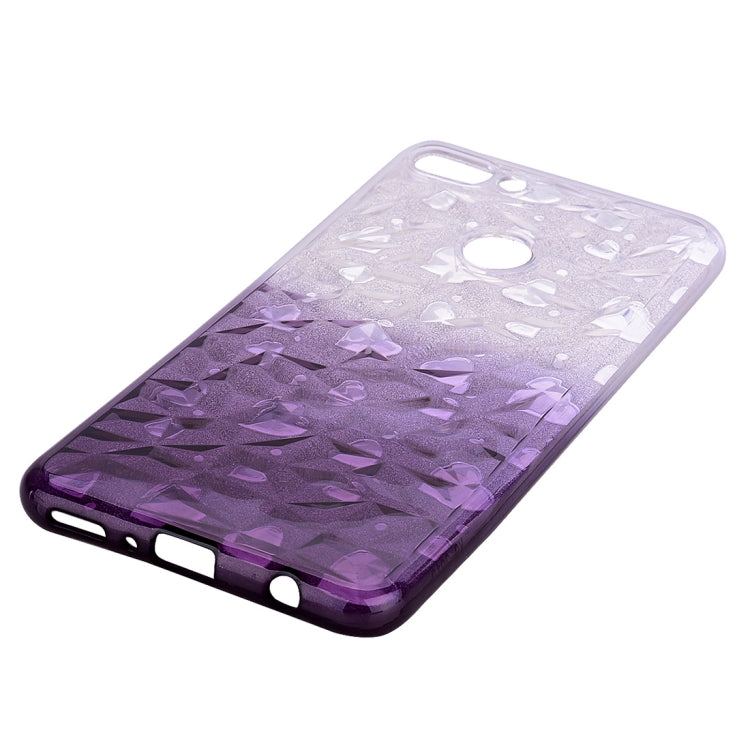 Heart Pattern Diamond Texture TPU Protector Back Cover Case for Huawei Y9 (2018)