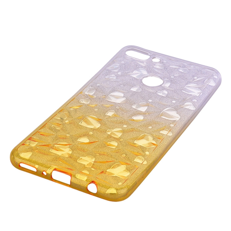 Heart Pattern Diamond Texture TPU Protector Back Cover Case for Huawei Y9 (2018)