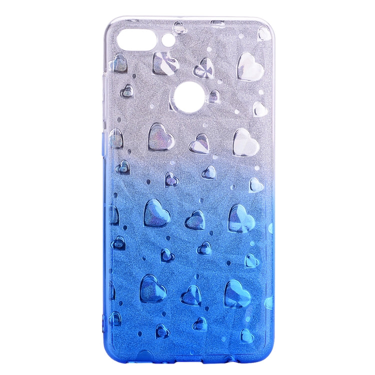 Heart Pattern Diamond Texture TPU Protector Back Cover Case for Huawei Y9 (2018)