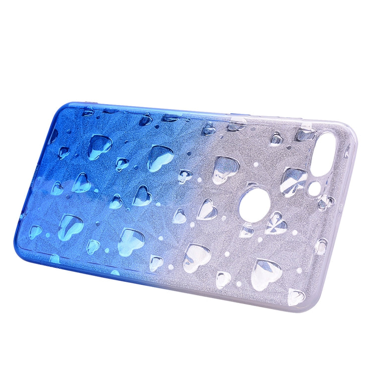 Heart Pattern Diamond Texture TPU Protector Back Cover Case for Huawei Y9 (2018)