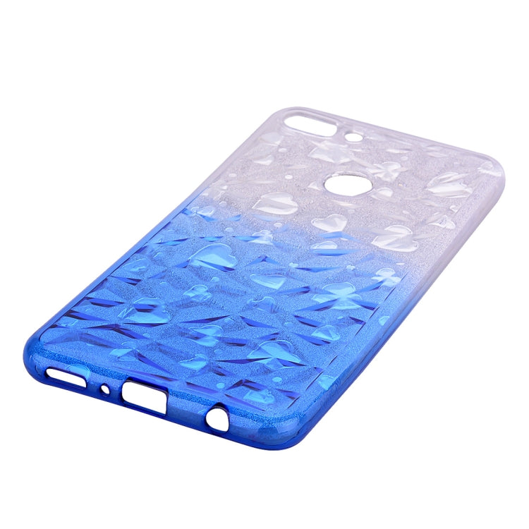 Heart Pattern Diamond Texture TPU Protector Back Cover Case for Huawei Y9 (2018)