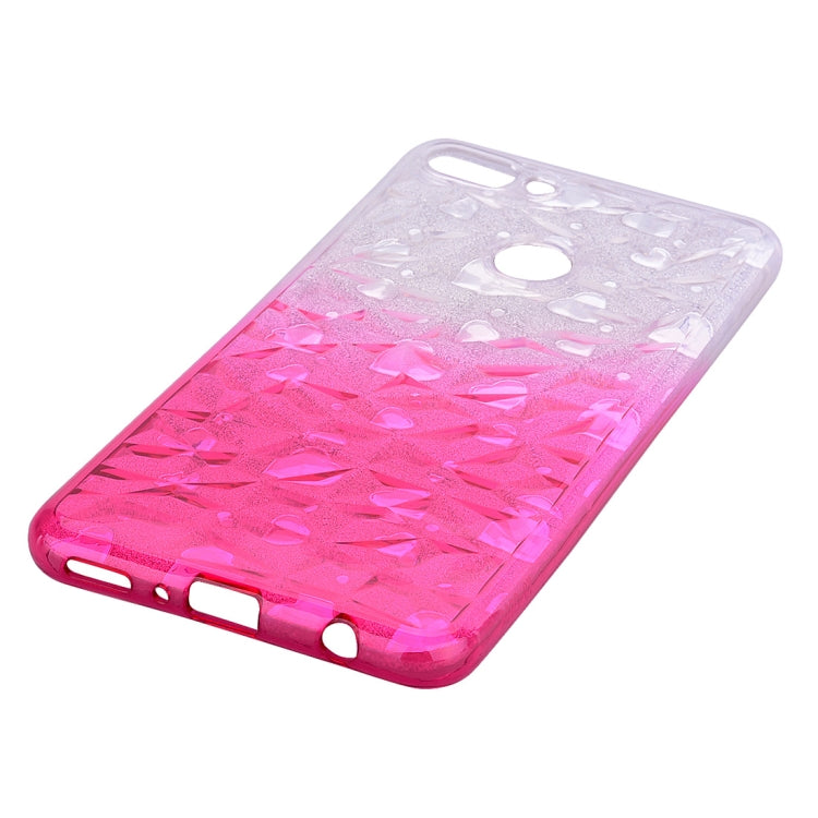 Heart Pattern Diamond Texture TPU Protector Back Cover Case for Huawei Y9 (2018)