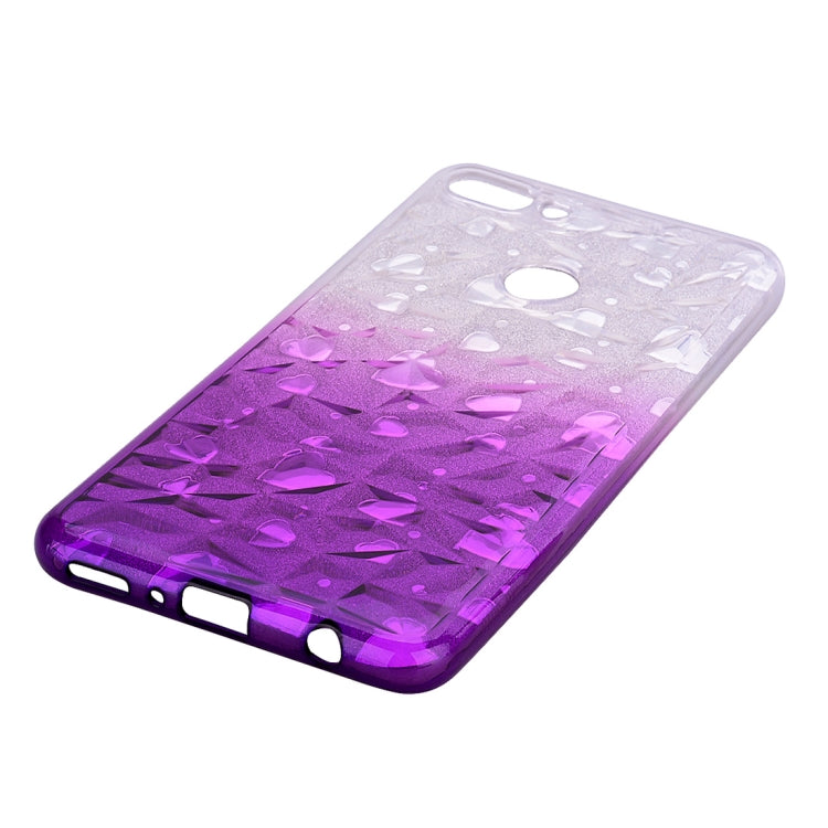 Heart Pattern Diamond Texture TPU Protector Back Cover Case for Huawei Y9 (2018)