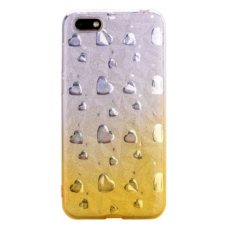 Heart Pattern Diamond Texture TPU Protector Back Cover Case for Huawei Y5 Prime (2018)
