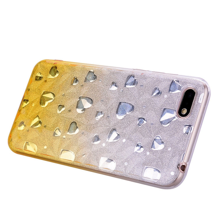 Heart Pattern Diamond Texture TPU Protector Back Cover Case for Huawei Y5 Prime (2018)
