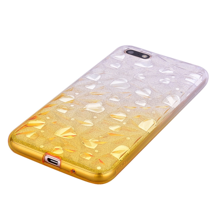 Heart Pattern Diamond Texture TPU Protector Back Cover Case for Huawei Y5 Prime (2018)