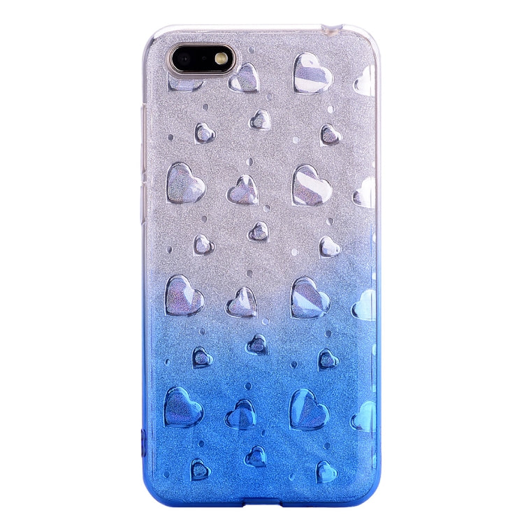 Heart Pattern Diamond Texture TPU Protector Back Cover Case for Huawei Y5 Prime (2018)