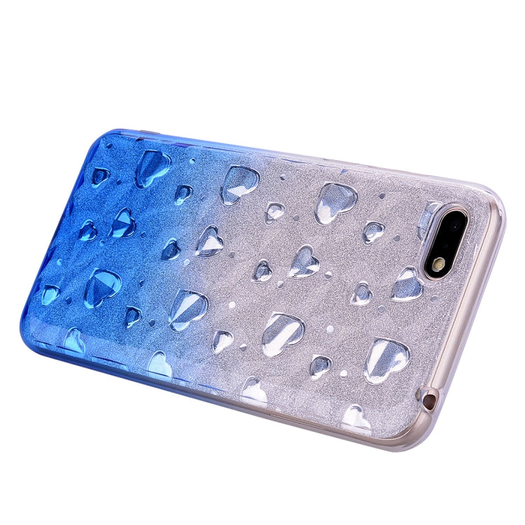 Heart Pattern Diamond Texture TPU Protector Back Cover Case for Huawei Y5 Prime (2018)