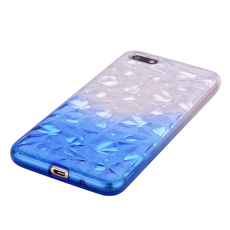 Heart Pattern Diamond Texture TPU Protector Back Cover Case for Huawei Y5 Prime (2018)