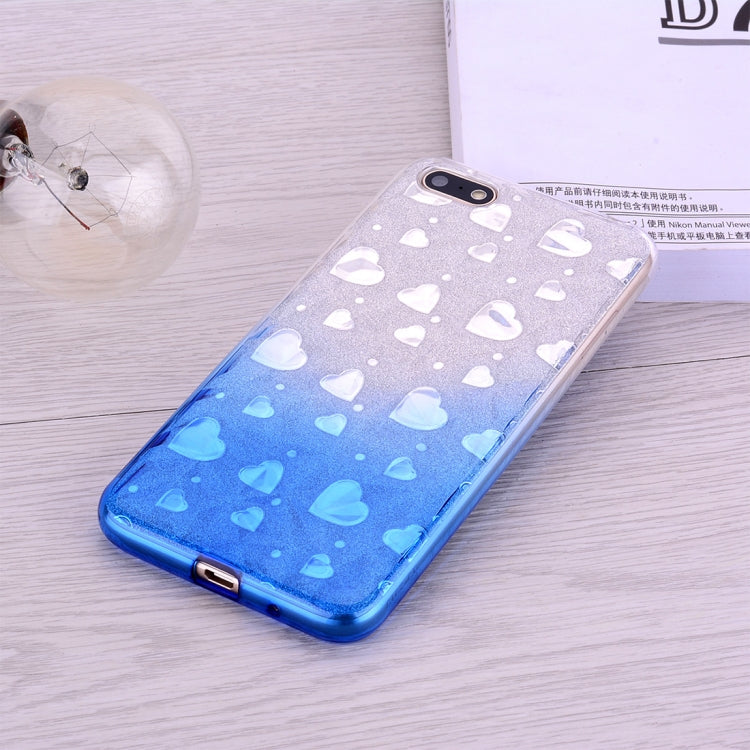 Heart Pattern Diamond Texture TPU Protector Back Cover Case for Huawei Y5 Prime (2018)