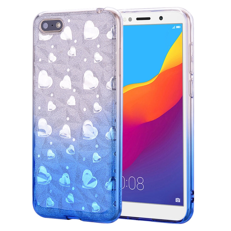 Heart Pattern Diamond Texture TPU Protector Back Cover Case for Huawei Y5 Prime (2018)