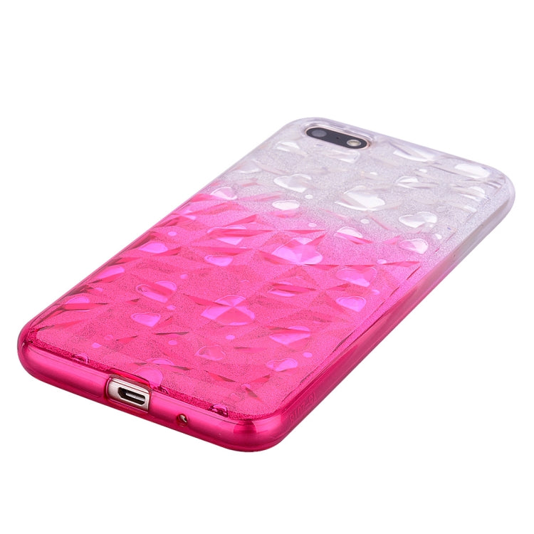 Heart Pattern Diamond Texture TPU Protector Back Cover Case for Huawei Y5 Prime (2018)