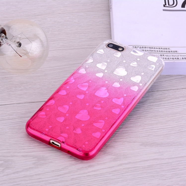 Heart Pattern Diamond Texture TPU Protector Back Cover Case for Huawei Y5 Prime (2018)