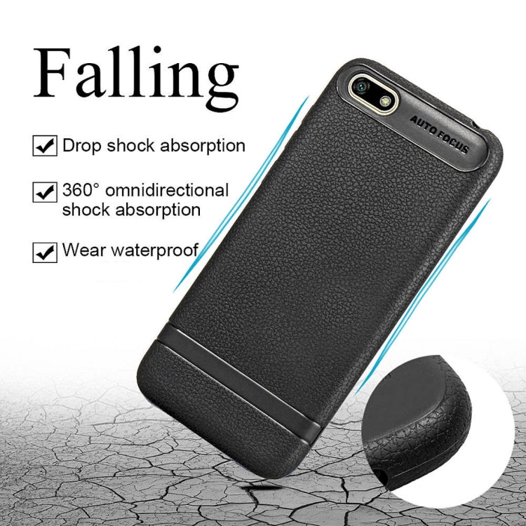 Litchi Texture TPU Shockproof Case for Huawei Y5 Prime (2018)
