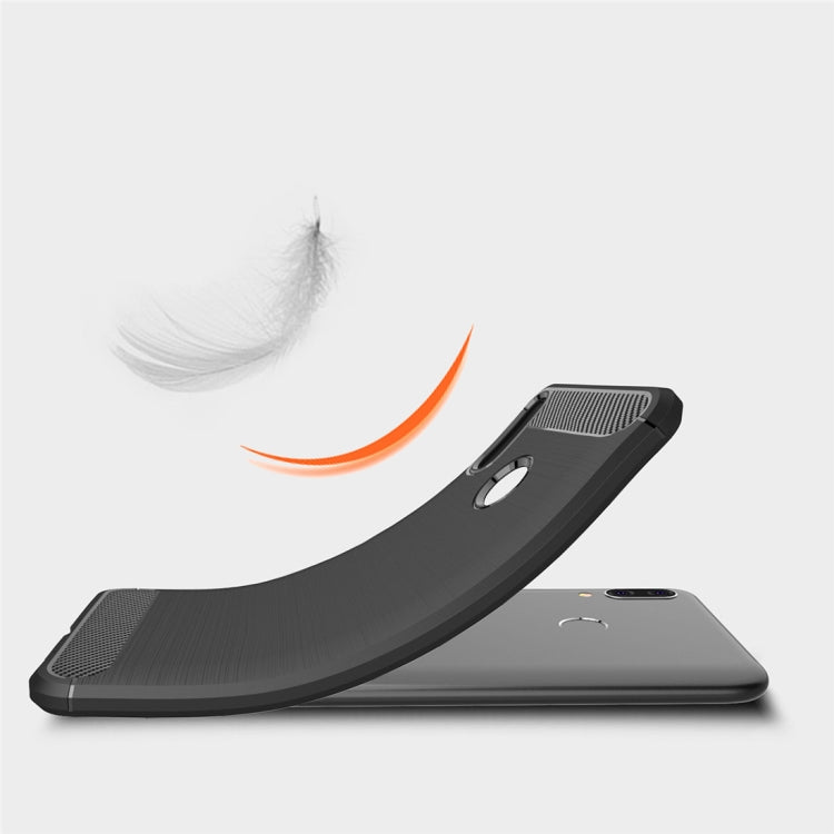 Brushed Texture Carbon Fiber Shockproof TPU Case for Huawei Y9 (2019)
