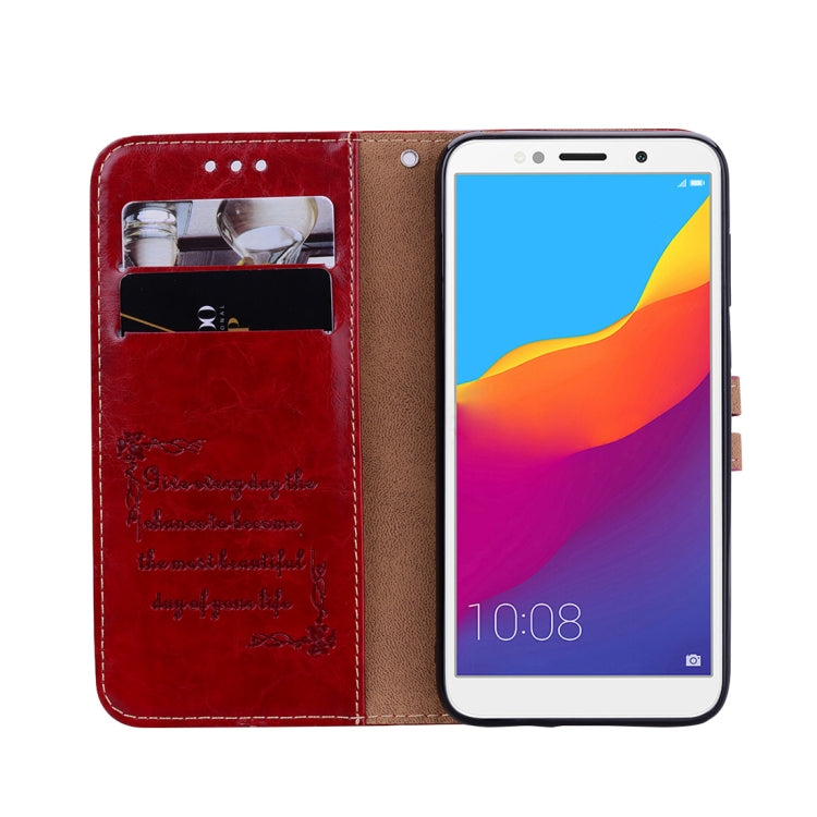 Business Style Oil Wax Texture Horizontal Flip Leather Case for Huawei Y5 (2018) / Y5 Prime (2018) / Honor 7A (Russian Version), with Holder & Card Slots & Wallet