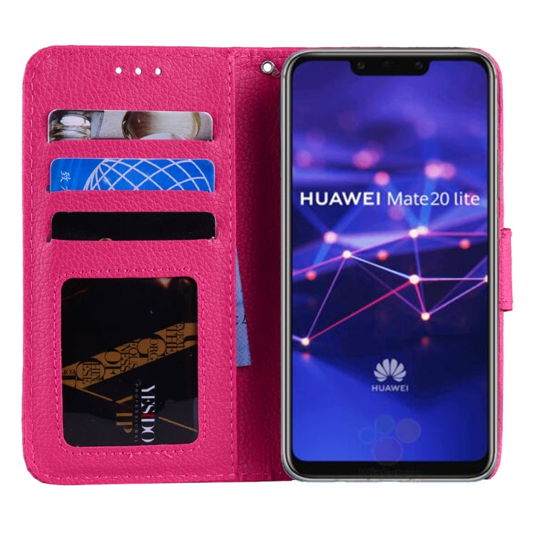 Litchi Texture Horizontal Flip Leather Case for Huawei Mate 20 Lite , with Holder & Card Slots & Wallet & Lanyard