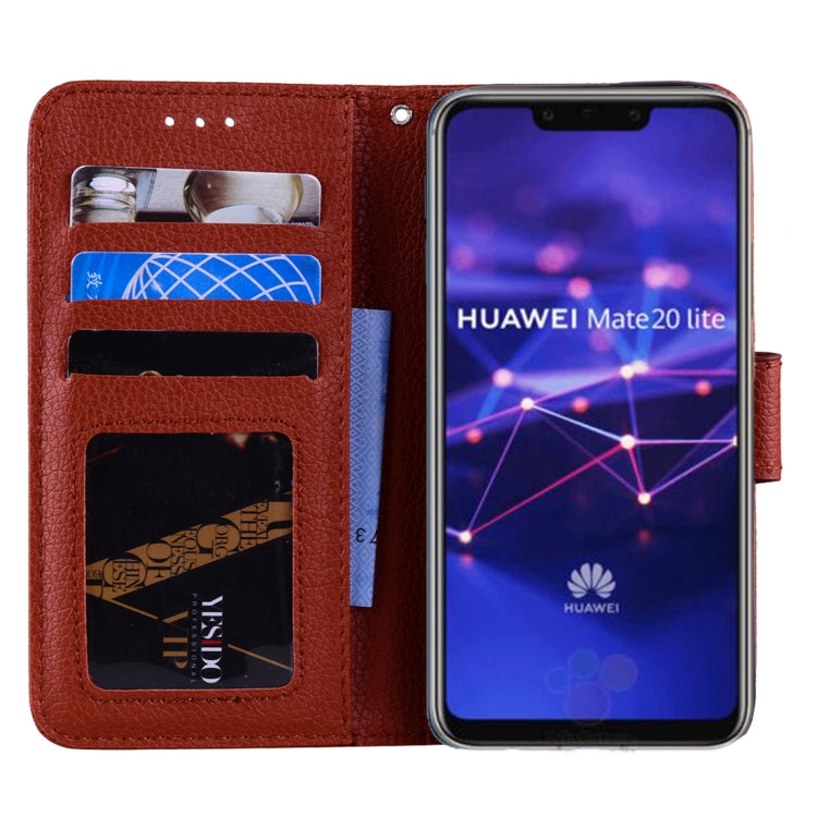 Litchi Texture Horizontal Flip Leather Case for Huawei Mate 20 Lite , with Holder & Card Slots & Wallet & Lanyard