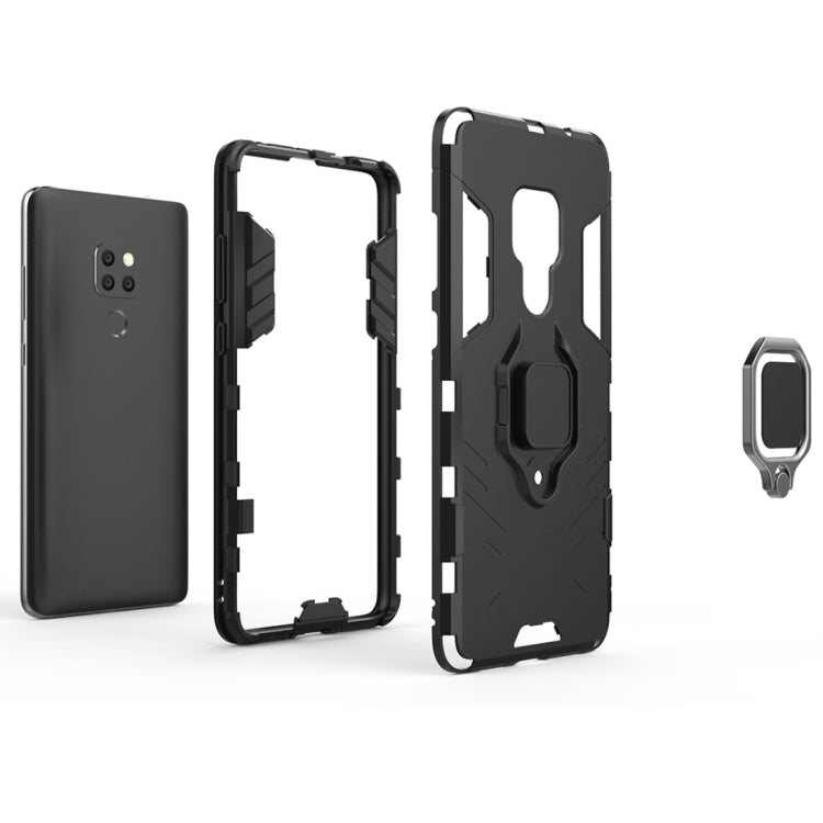 Panther PC + TPU Shockproof Protective Case for Huawei Mate 20, with Magnetic Ring Holder(Red)