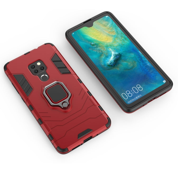 Panther PC + TPU Shockproof Protective Case for Huawei Mate 20, with Magnetic Ring Holder(Red)